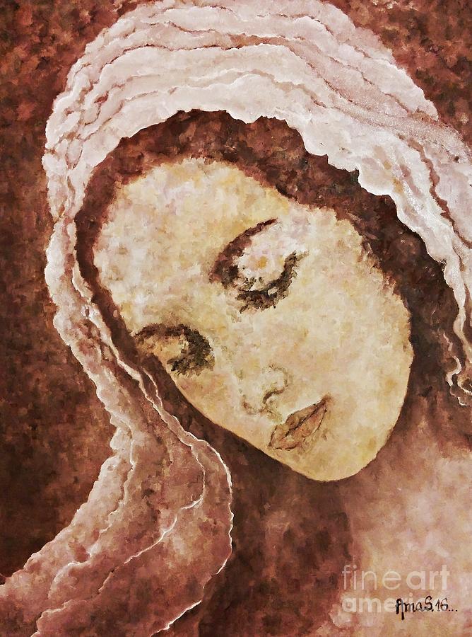 Jesus Christ Painting -  Mary Mother of Jesus by Amalia Suruceanu