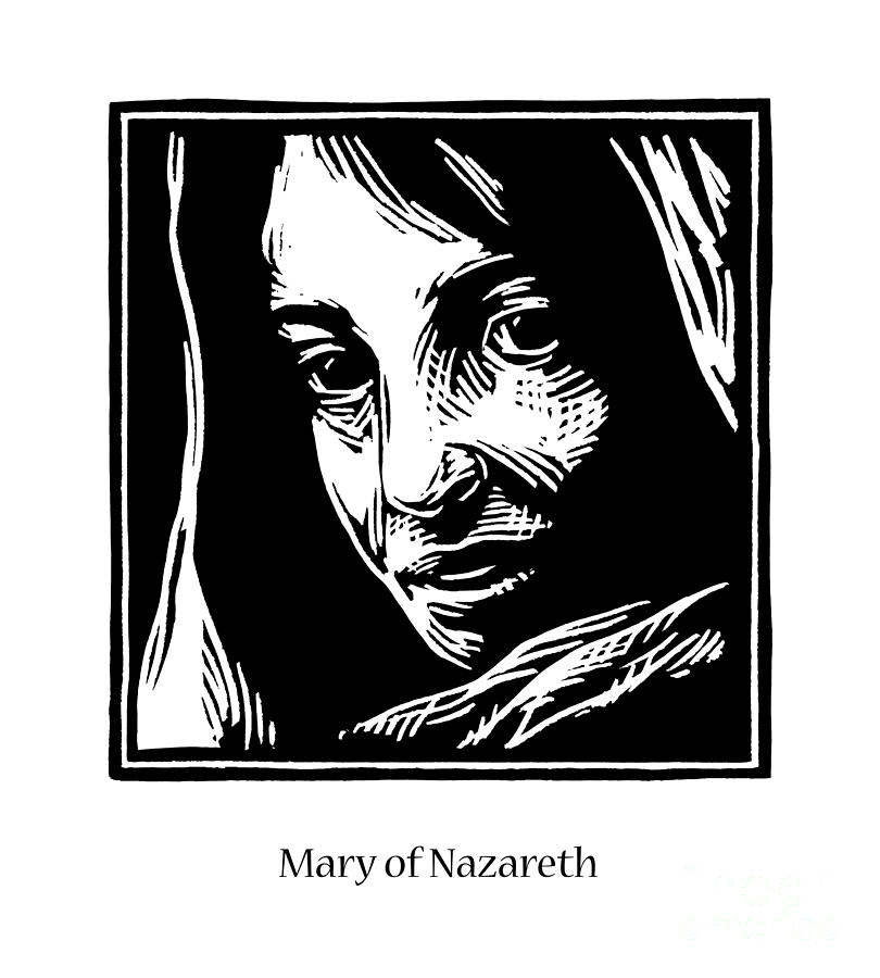 Mary of Nazareth - JLMAN Painting by Julie Lonneman