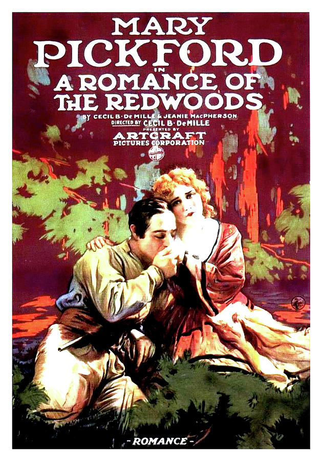 Movie Drawing - Mary Pickford in A Romance of the Redwoods 1917 by Mountain Dreams
