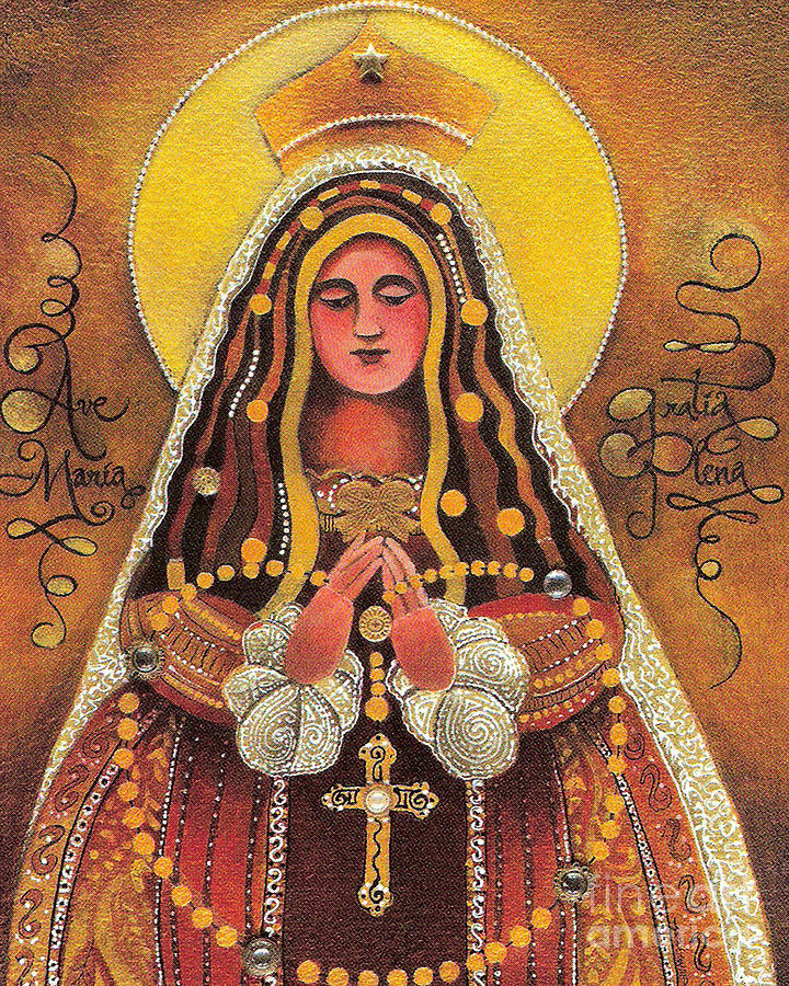 Mary, Queen of the Rosary - MMQOR Painting by Br Mickey McGrath OSFS