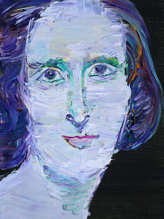 MARY SHELLEY - oil portrait Painting by Fabrizio Cassetta