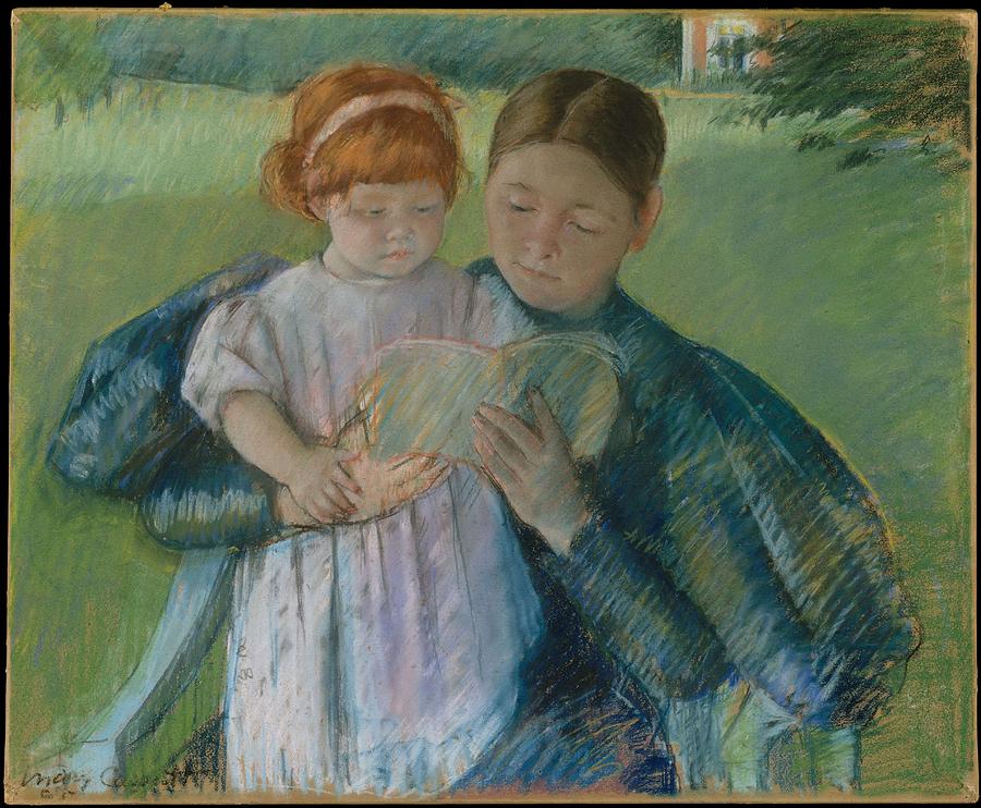 Mary Stevenson Cassatt 1844-1926, Nurse Reading To A Little Girl Painting