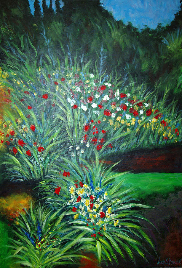 Maryanns Garden 3 Painting by Nancy Mueller