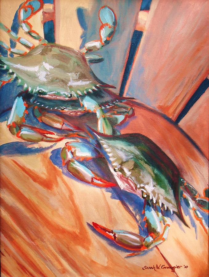 Maryland Blue Crabs Painting by Sarah Grangier