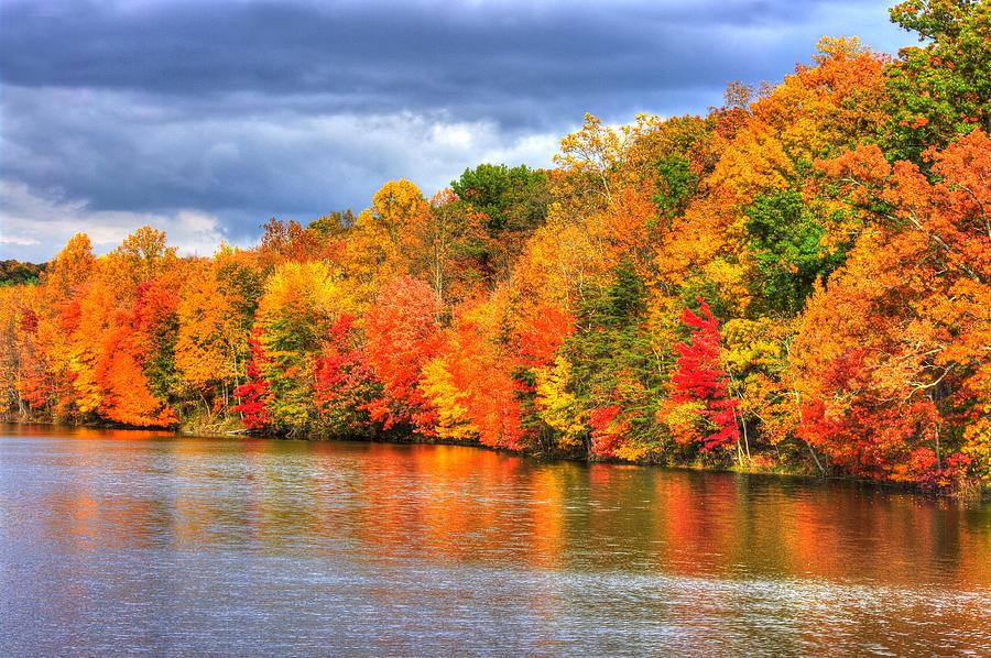Maryland Country Roads - Autumn Colorfest No. 10 - Lake Linganore Frederick County MD Photograph by Michael Mazaika