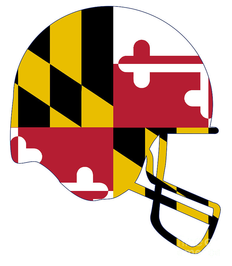 Football Helmet with Maryland Flag and Raven Colors Kids T-Shirt for Sale  by canossagraphics