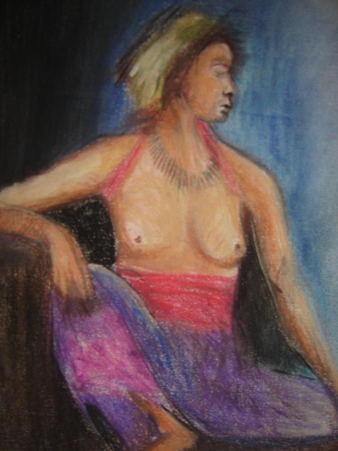 Nude Women Drawing - Maryline Pose  by Pierre  Bibeau 