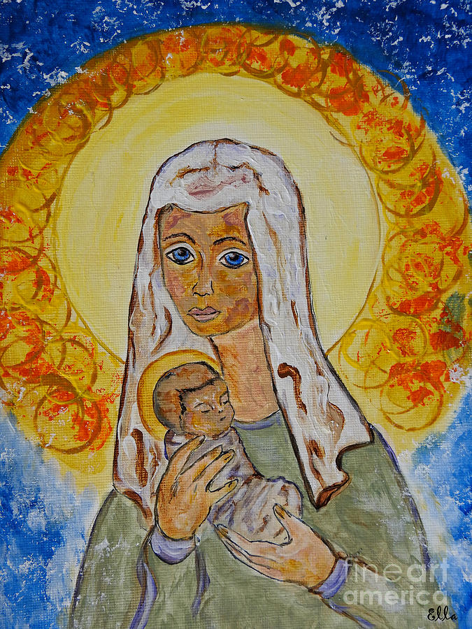 Marys baby the Light of the World Painting by Ella Kaye Dickey