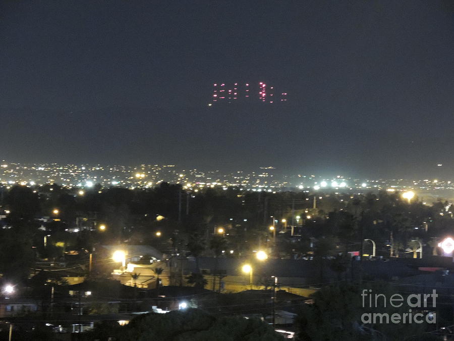 Phoenix Photograph - Maryvale at Night With Antennas on South Mountain by Jim Williams Jr
