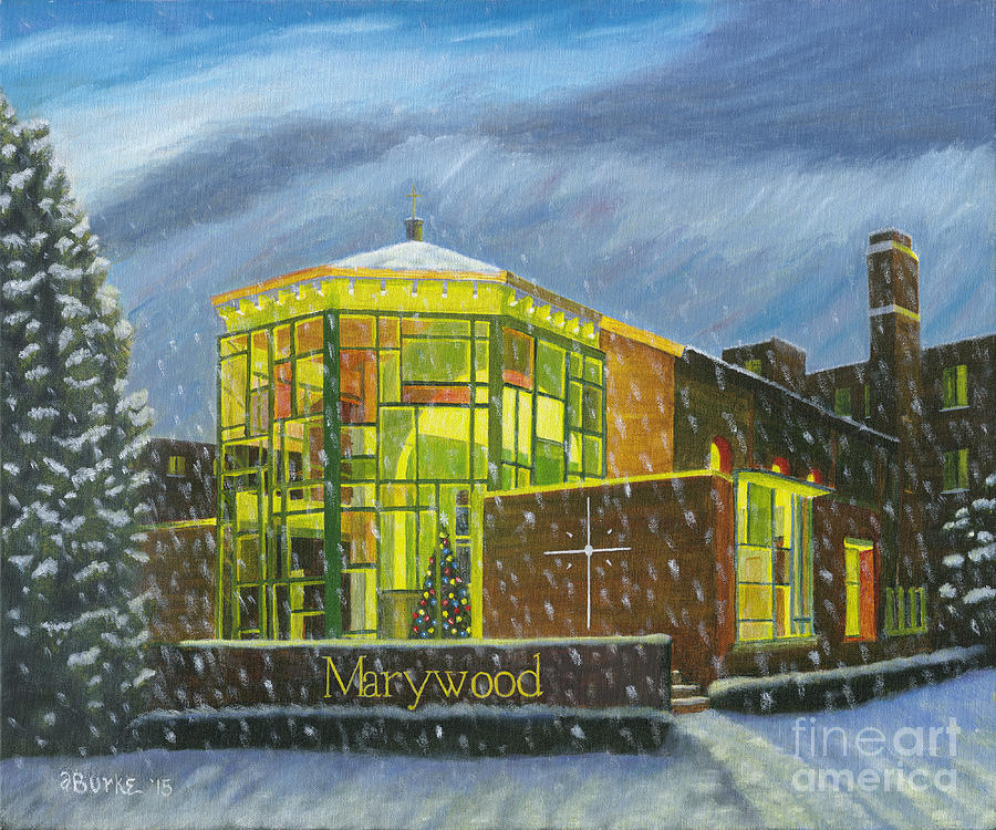 Scranton Painting - Marywood Winter Marian Chapel by Austin Burke