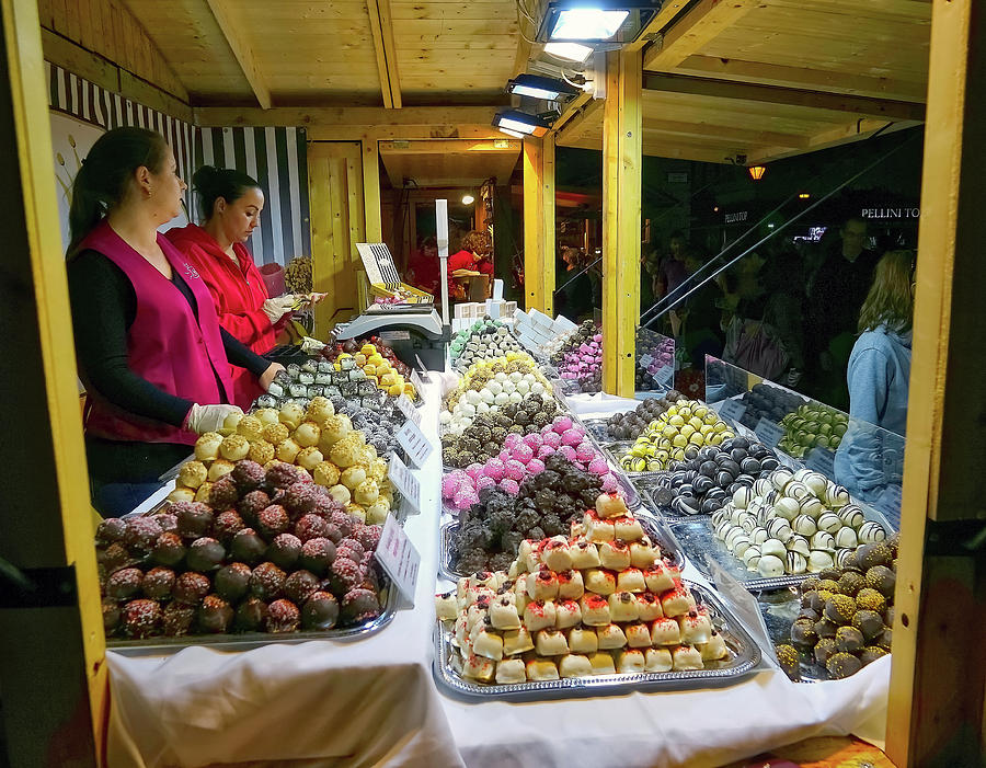 Marzipan Candy Booth At A Street Festival In Budapest, Hungary Photograph by Rick Rosenshein
