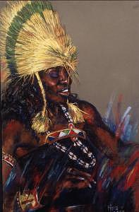 Figurative Painting - Masai Dancer by Tina Siddiqui Figurative Painting - Masai Dancer by Tina Siddiqui