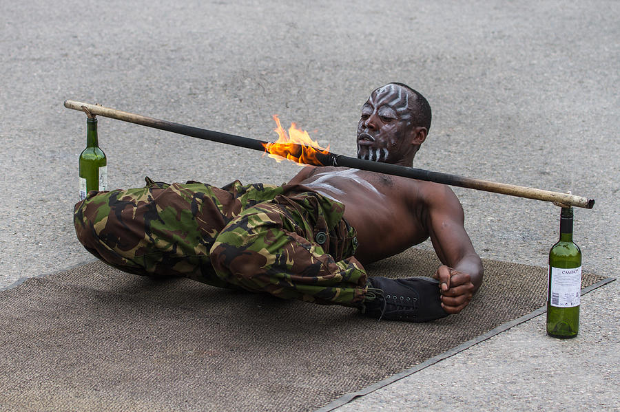 Masai Dancer with Fire Limbo Photograph by Clare Bambers