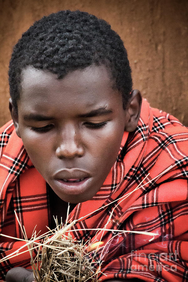 Masai Photograph - Masai Firemaker by Karen Lewis
