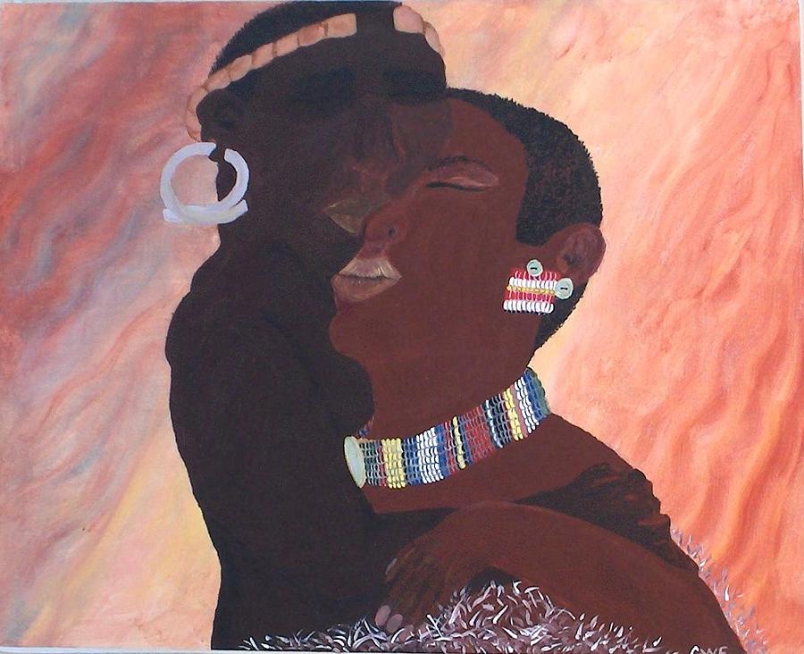 Africa Painting - Masai Lovers by Charisma Franklin