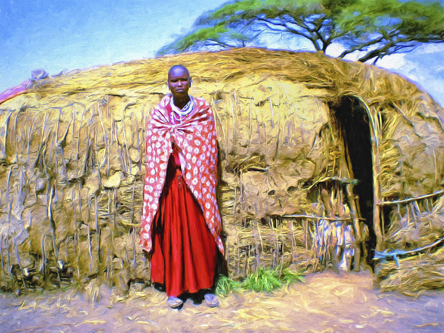 Masai Woman Painting by Dominic Piperata