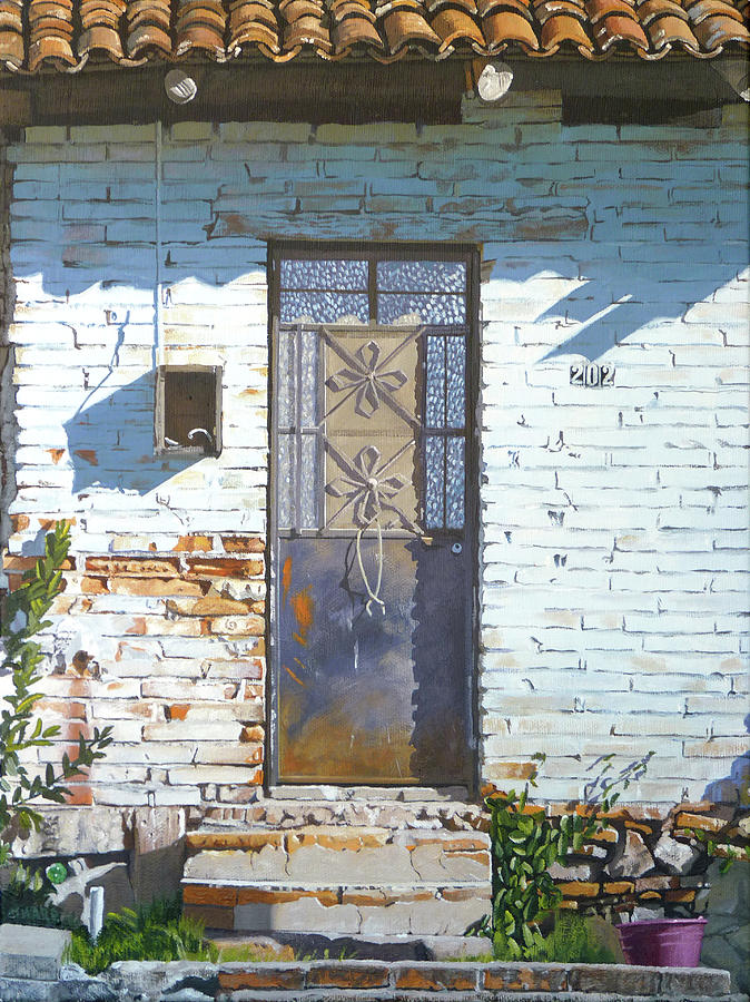 Brick Painting - Mascota Door Three by Michael Ward