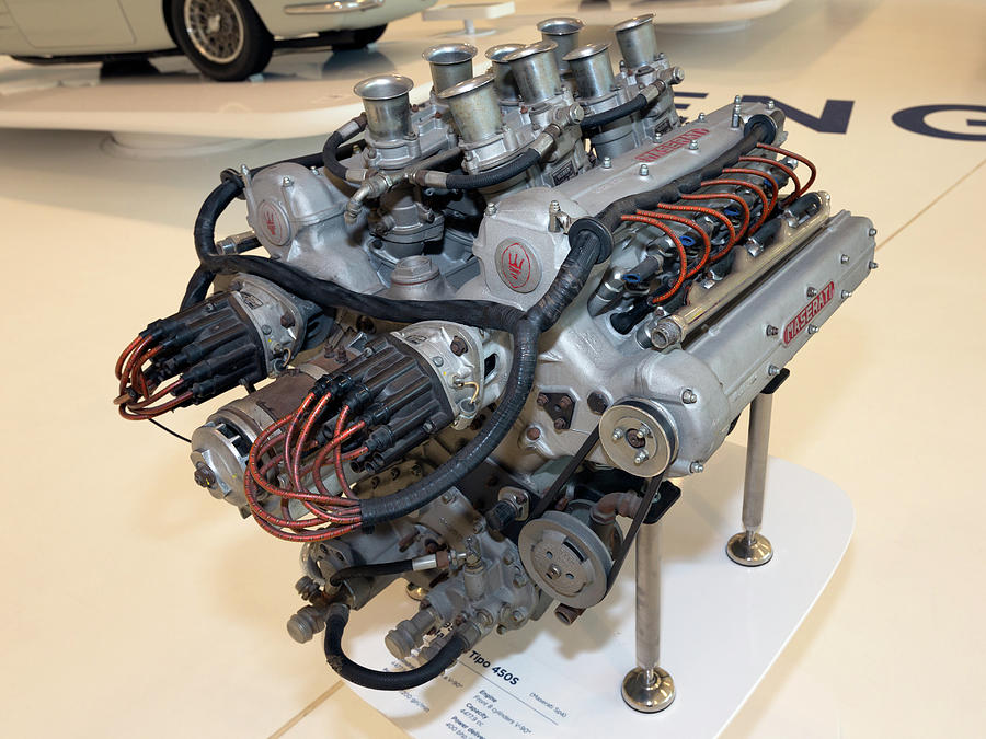 Maserati 450S engine front Enzo Ferrari Museum Photograph by Paul Fearn