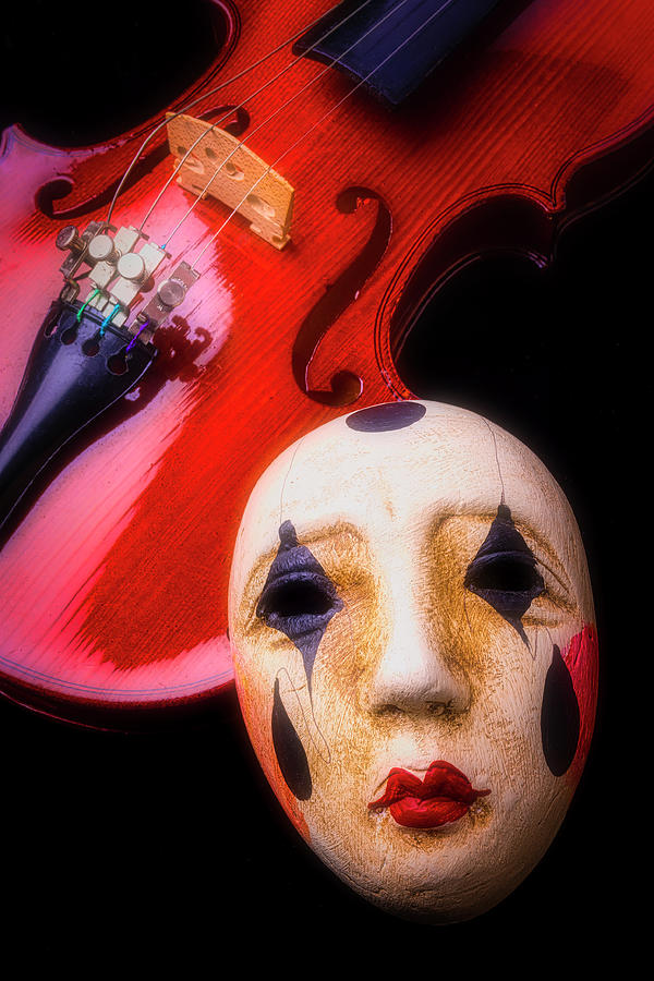 Mask And Violin Photograph by Garry Gay