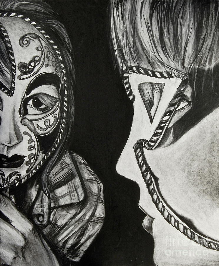 session nøjagtigt Bevidst Mask in the Mirror Drawing by Sarah Ashbaugh - Fine Art America