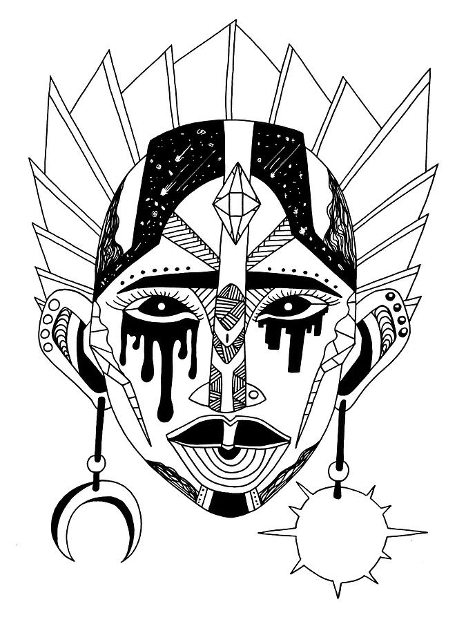 Mask No. 12 Drawing by Kenal Louis