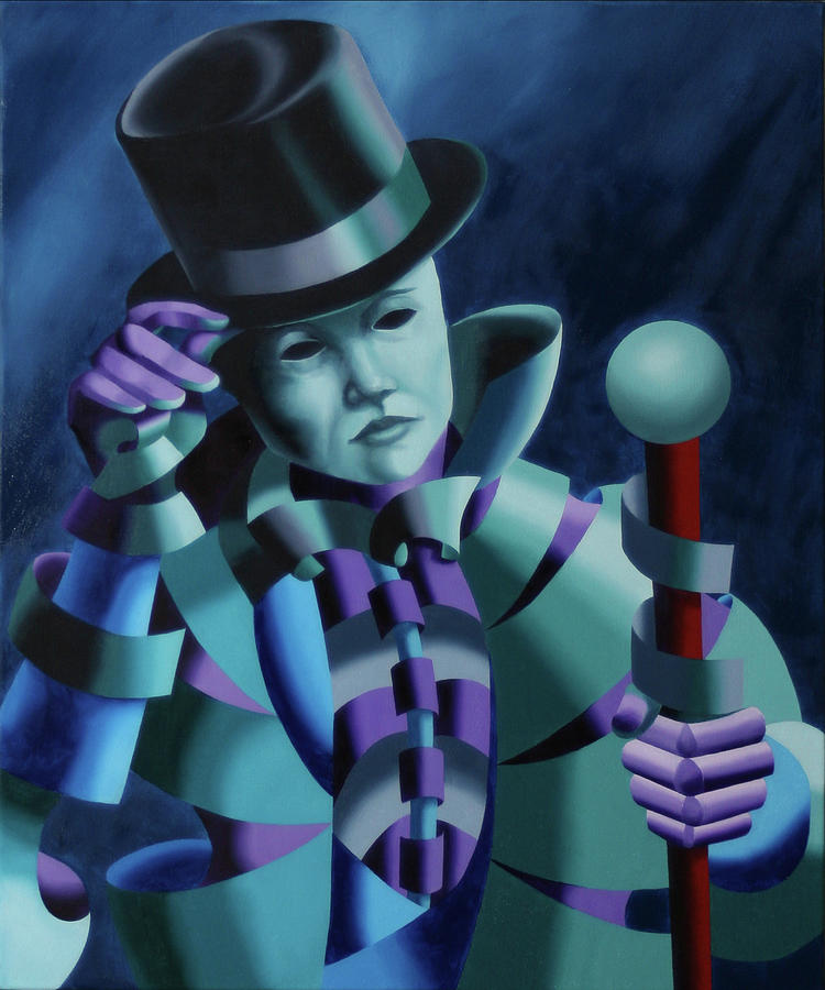 Mask of the Magician - Abstract Oil Painting Painting by Mark Webster