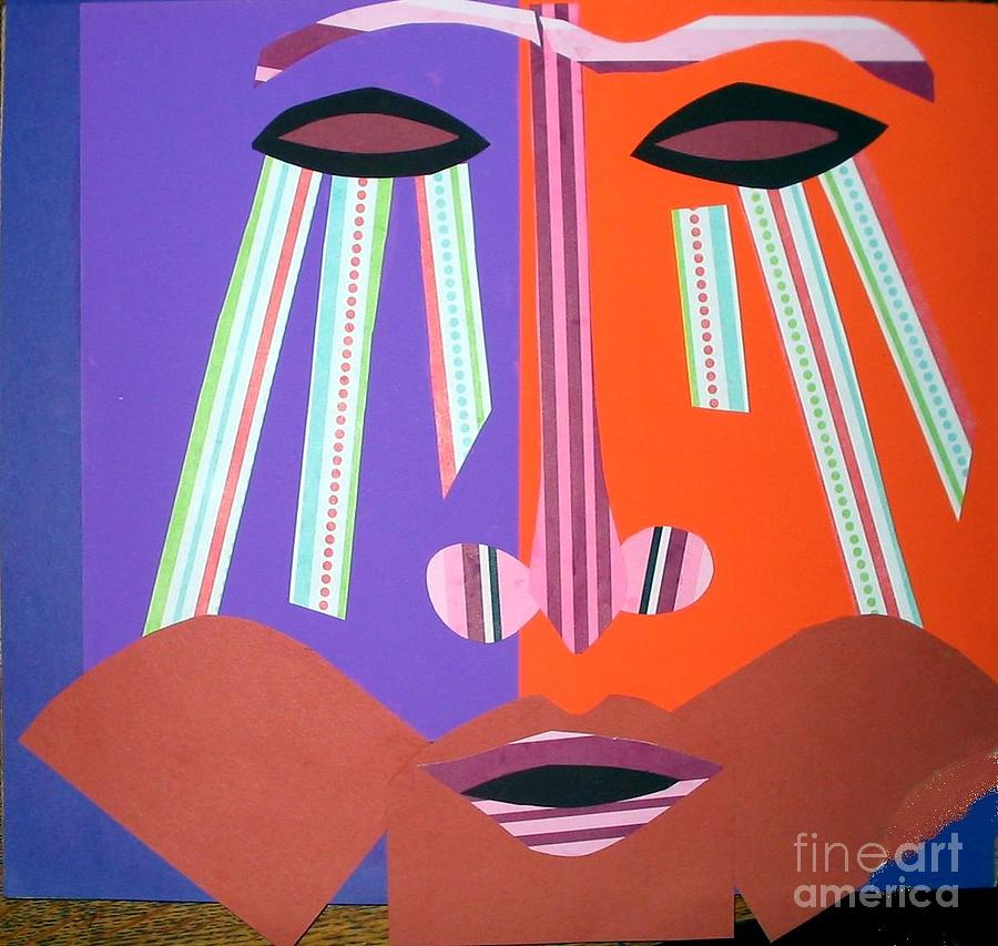 Mask With Streaming Eyes Mixed Media by Debra Bretton Robinson