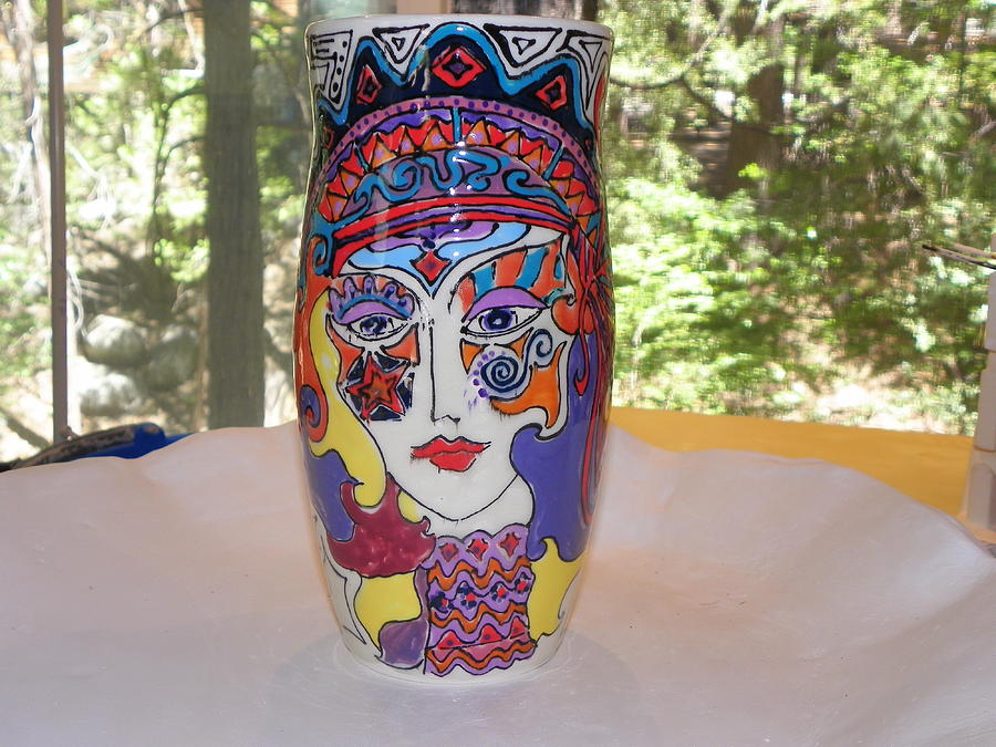 Masked Goddess Ceramic Art by Lisa Dunn