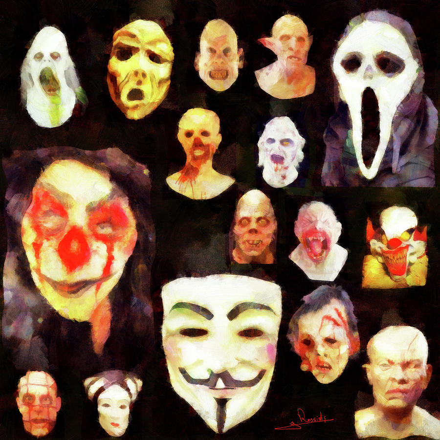 Masks Painting by George Rossidis