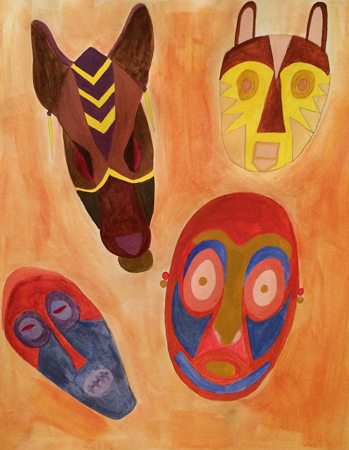 Masks Painting by Samantha Lusby