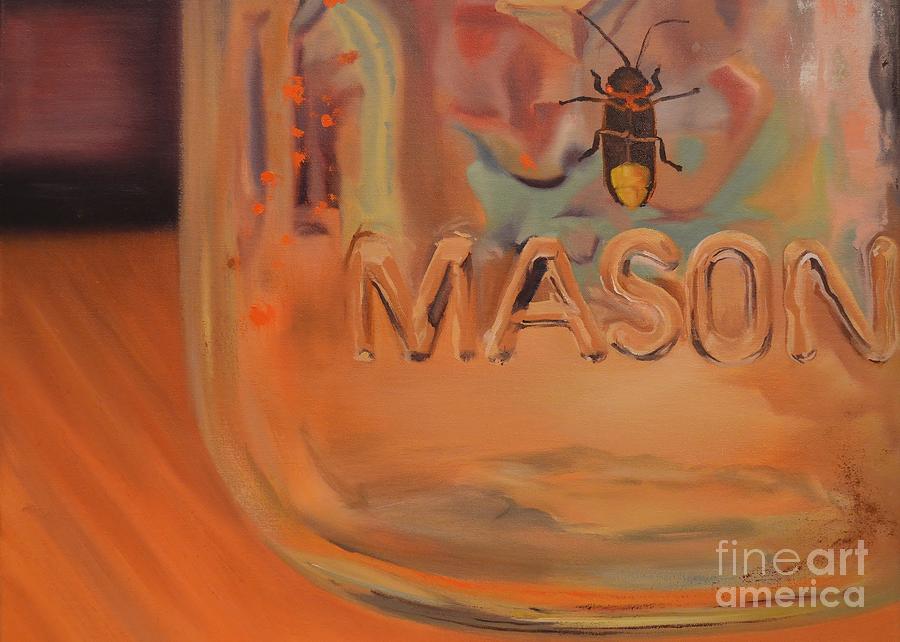 Oil Painting - Mason Jar by Jo Tomsick