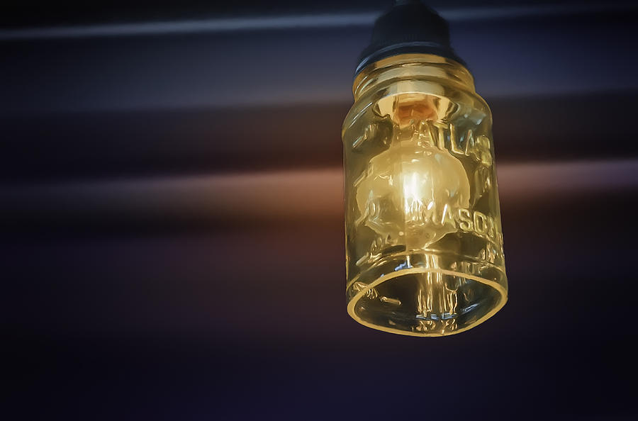 Mason Jar Photograph - Mason Jar Light by Scott Norris