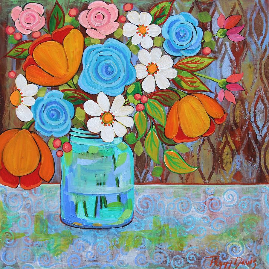 Mason Jar Painting by Peggy Davis | Fine Art America