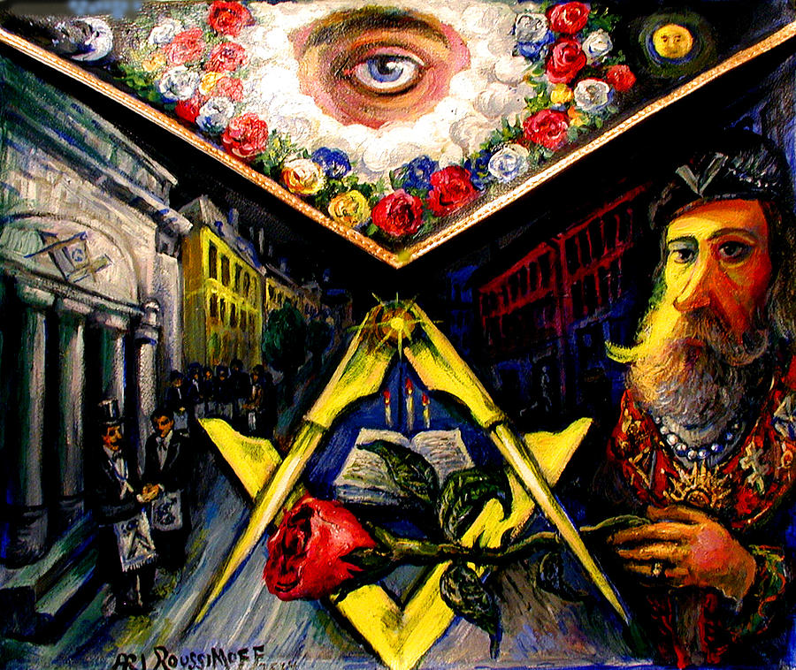 Masonic Apron, Light Out Of Darkness Painting by Ari Roussimoff