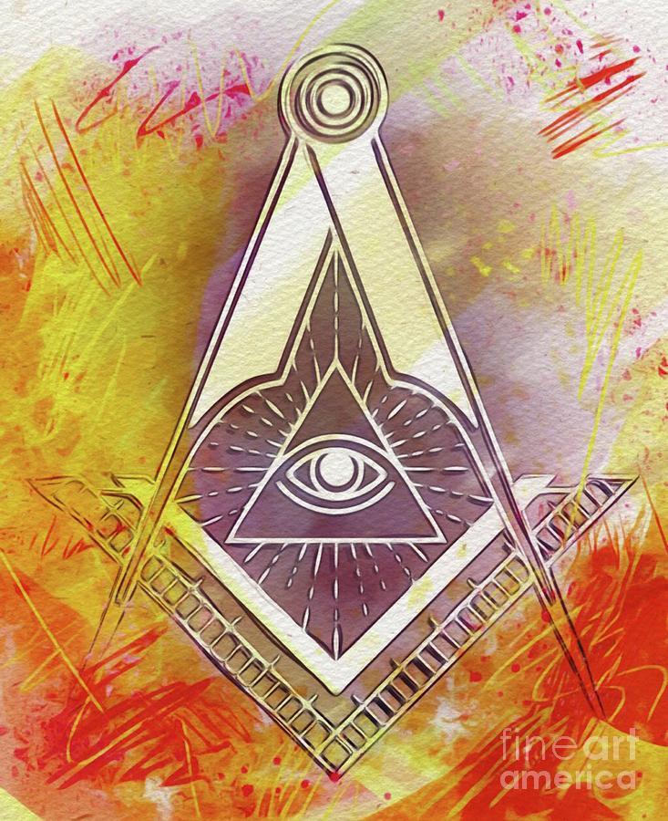 Masonic Symbolism Painting by Esoterica Art Agency