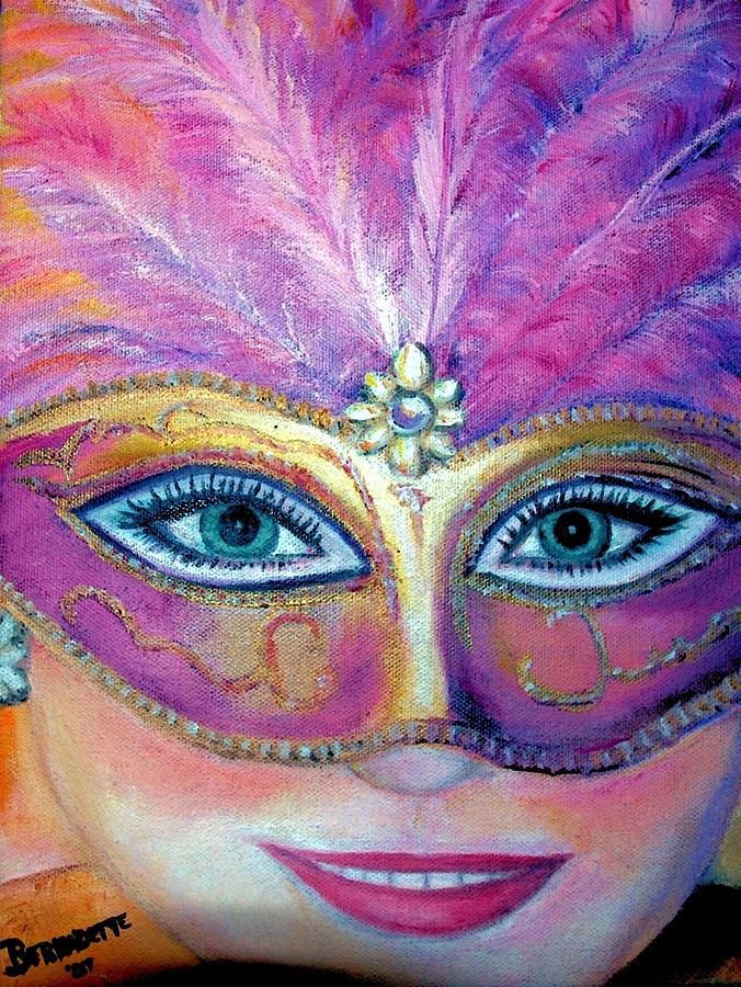 Masquerade - Guess Who III Painting by Bernadette Krupa