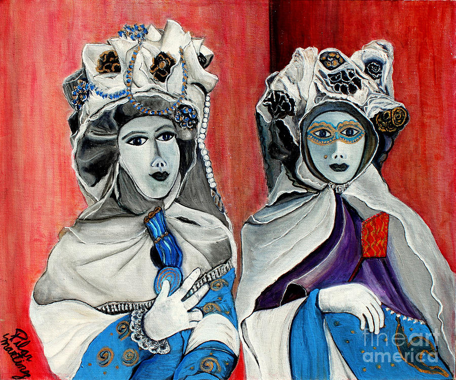 Masquerade Painting by Pilar  Martinez-Byrne