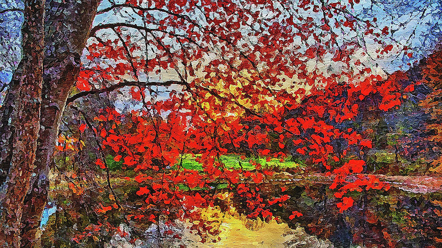 Massachusetts - Autumn Colors 01 Painting by AM FineArtPrints
