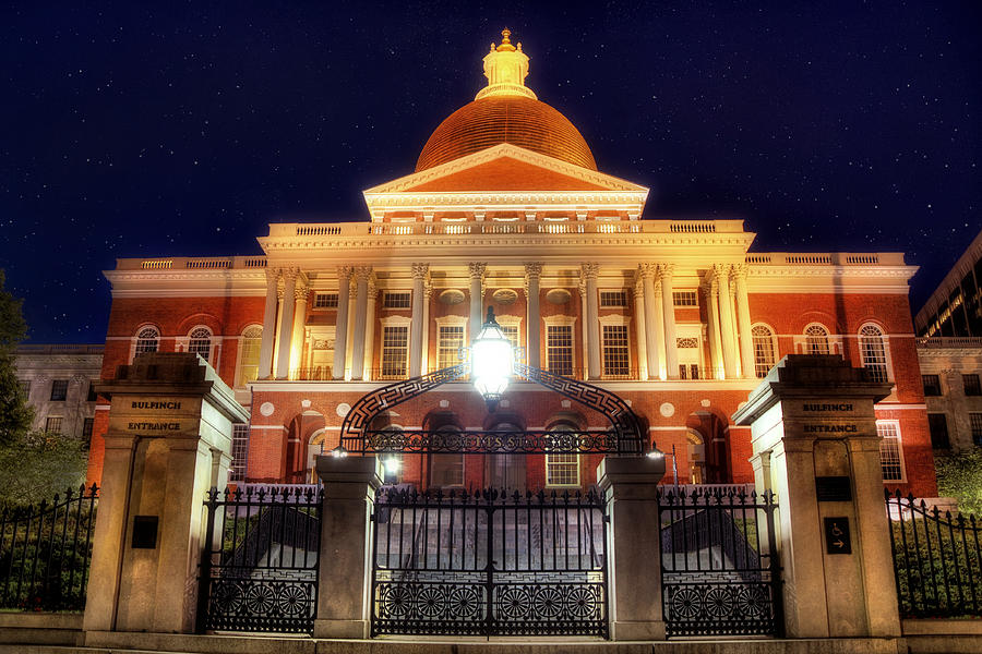Massachusetts State House at Night Photograph by Joann Vitali