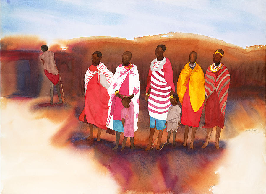 Massai Mommas Painting by Tara Moorman