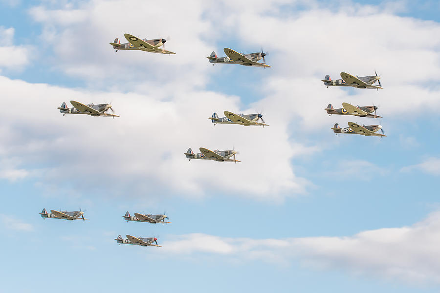 Massed Spitfires Photograph by Gary Eason