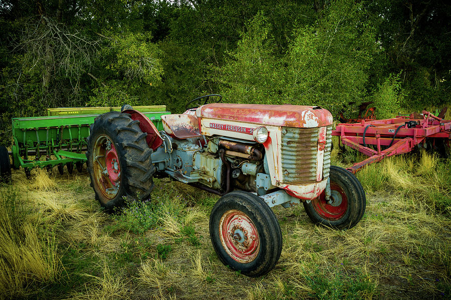 Massey Ferguson 50 Tractor and Farming Equipment Photograph by TL Mair