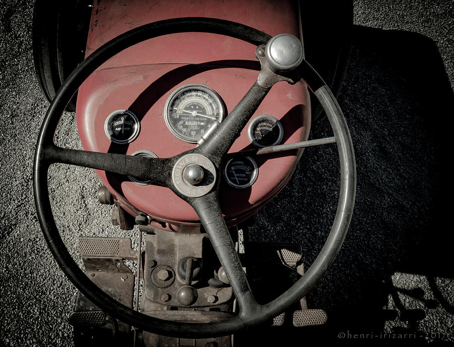 Massey Ferguson farm tractor steering wheel Photograph by Henri Irizarri