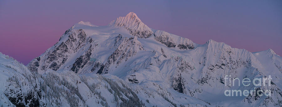 Massive Mount Shuksan Dusk Sunset Panorama Photograph