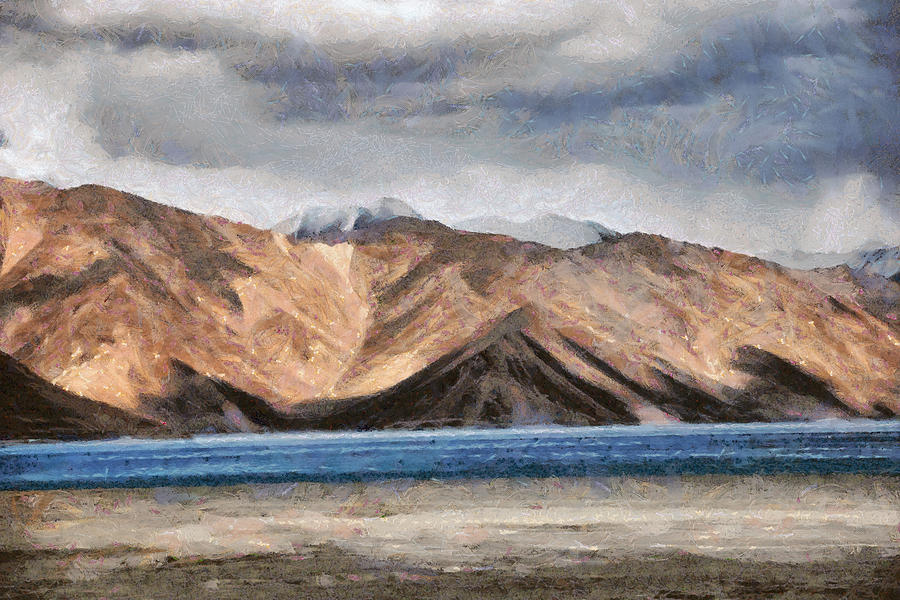 Massive mountains and a beautiful lake Photograph by Ashish Agarwal