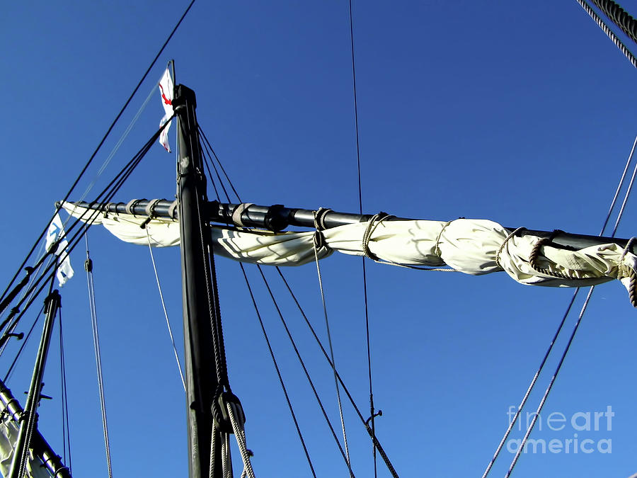 Mast and Sail On The Nina Photograph by D Hackett