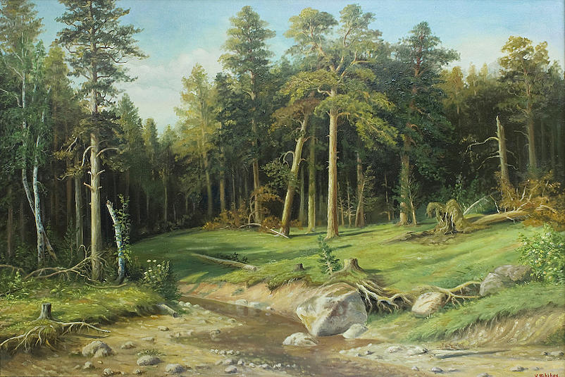 Pine Painting - Mast Pine Forest by Vladimir Bibikov