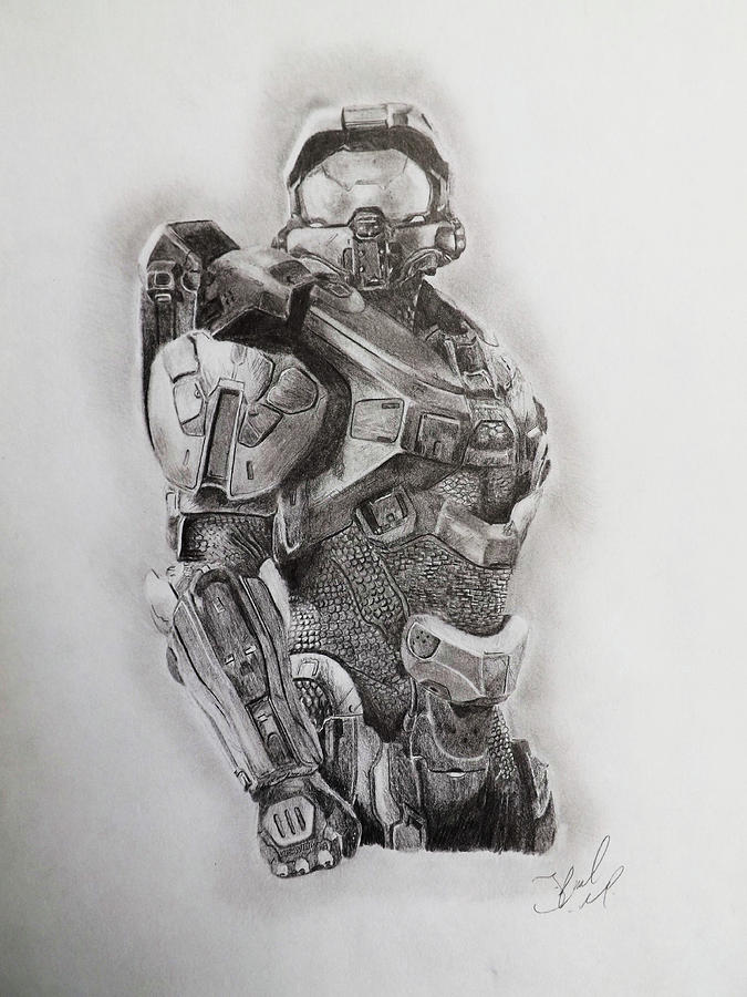 Master Chief Drawing by Joshua Lord