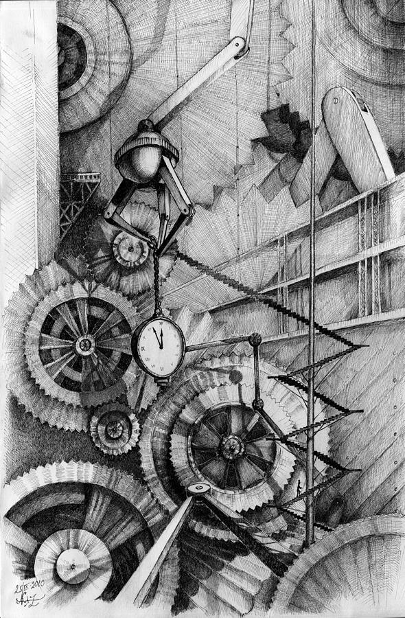 Master of Time Drawing by Alena Kaz | Fine Art America