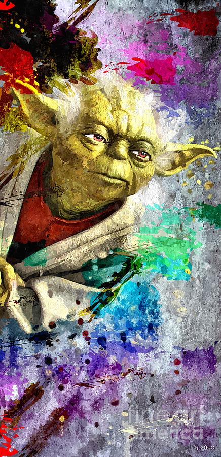 Star Wars Mixed Media - Master Yoda  by Daniel Janda